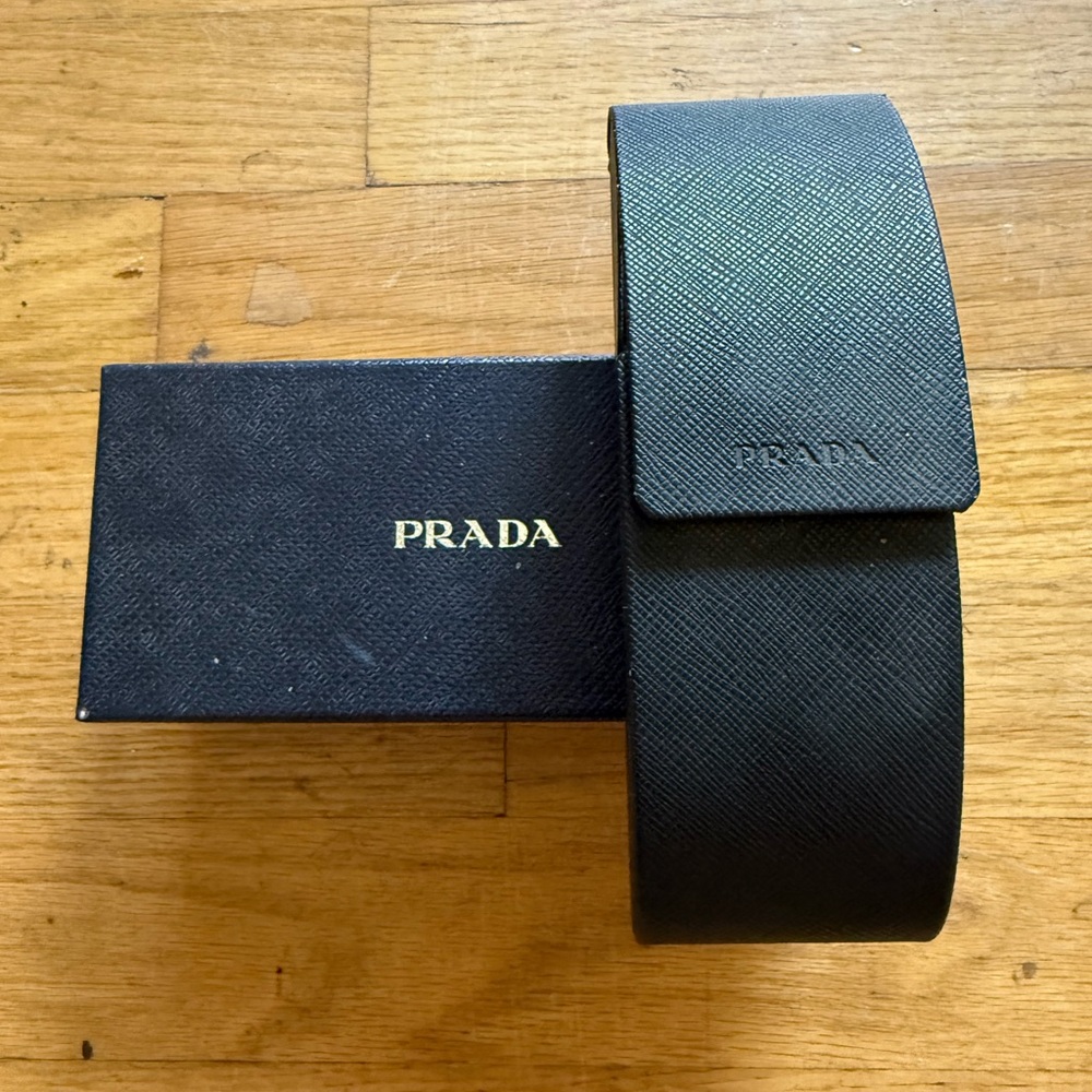 Prada Black Textured sunglasses case not used